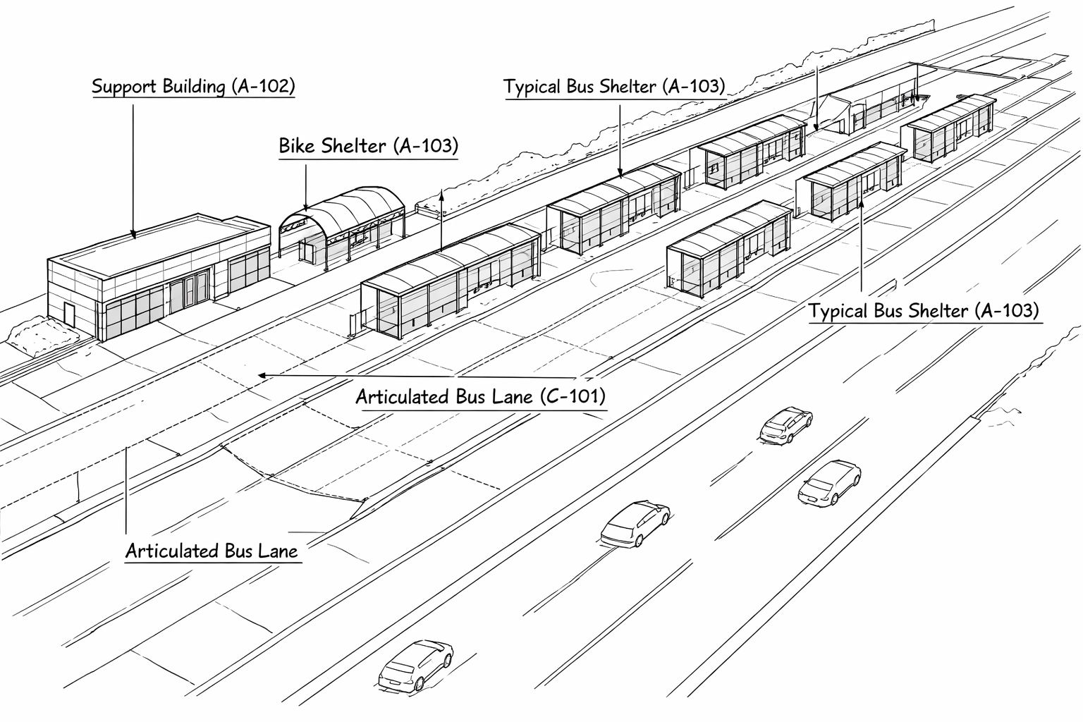 Passaic Bus Terminal — Site Layout Sketch